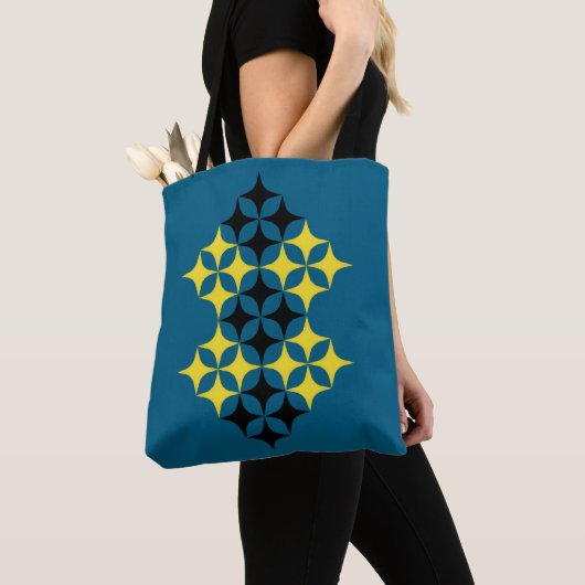 Black and Yellow Stars Tote トートバッグ (クローズアップ)