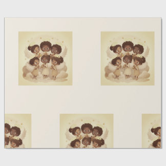 Black Angel Christmas Choir Wrapping Paper 2 ラッピングペーパー