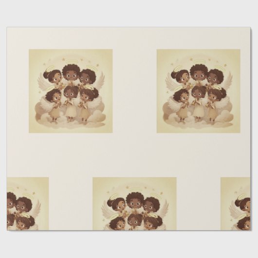 Black Angel Christmas Choir Wrapping Paper 2 ラッピングペーパー (フラット)