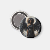 Black Angel Girl With Dark Wings Magnet マグネット (正面/裏面)