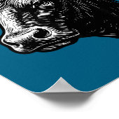 Black Angus Rancher Christmas Cow Santa Hat Farmer ポスター (角)