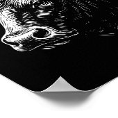 Black Angus Rancher Christmas Cow Santa Hat Farmer ポスター (角)