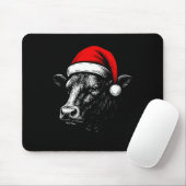 Black Angus Rancher Christmas Cow Santa Hat Farmer マウスパッド (マウス)