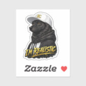 Black Anime Dog Streetwear Art | I'm Realistic シール (シート)