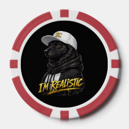 Black Anime Dog Streetwear Art | I'm Realistic ポーカーチップ