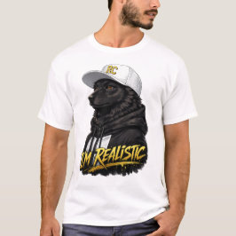 Black Anime Dog Streetwear Art | I'm Realistic Tシャツ