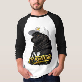 Black Anime Dog Streetwear Art | I'm Realistic Tシャツ