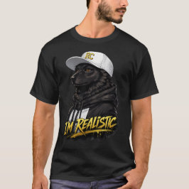 Black Anime Dog Streetwear Art | I'm Realistic Tシャツ