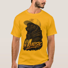 Black Anime Dog Streetwear Art | I'm Realistic Tシャツ