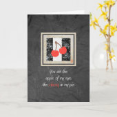 Black Anniversary Cardのさくらんぼ2枚 カード (黄色い花)