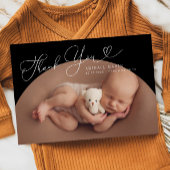 Black Arch Frame Thank Yoy Birth Announcement 案内状