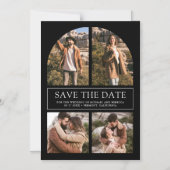 Black Arch Photo Collage Wedding Save the Date マグネット招待状 (正面)