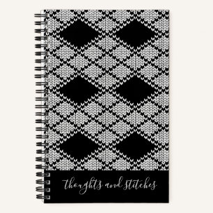 BLACK ARGYLE KNIT 5.5x8.5 ノート+テキスト ノートブック
