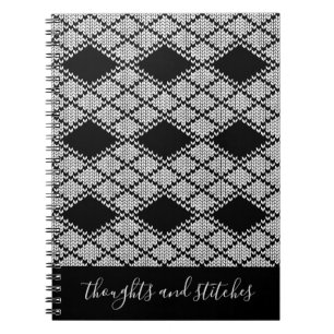 BLACK ARGYLE KNIT 6.5x8.75 ノート+テキスト ノートブック