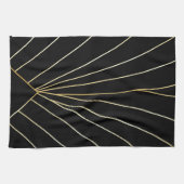 Black Art Deco Design キッチンタオル (横)