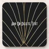 Black Art Deco Design コースター (正面)