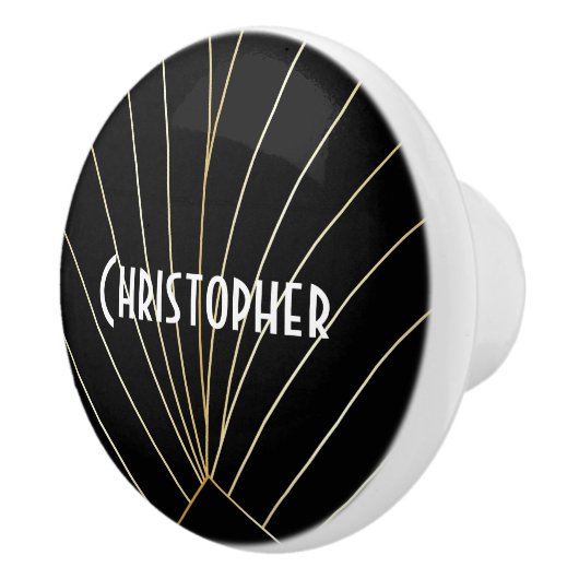 Black Art Deco Design セラミックノブ (右)