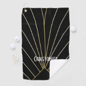Black Art Deco Design Personalised ゴルフタオル (インサイチュ)
