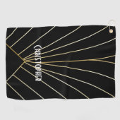 Black Art Deco Design Personalised ゴルフタオル (横)