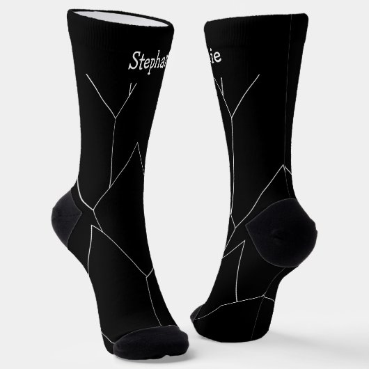 Black Art Deco Design Socks ソックス (傾斜あり)