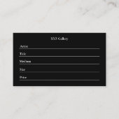 Black Artwork Display Label Card Template 名刺 (正面)