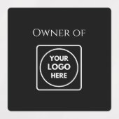 Black Asset Labels | Custom Company Property Logo  ラベル (デザイン2)