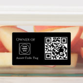 Black Asset QR | Custom Property Business Tracking ラベル (貼付)