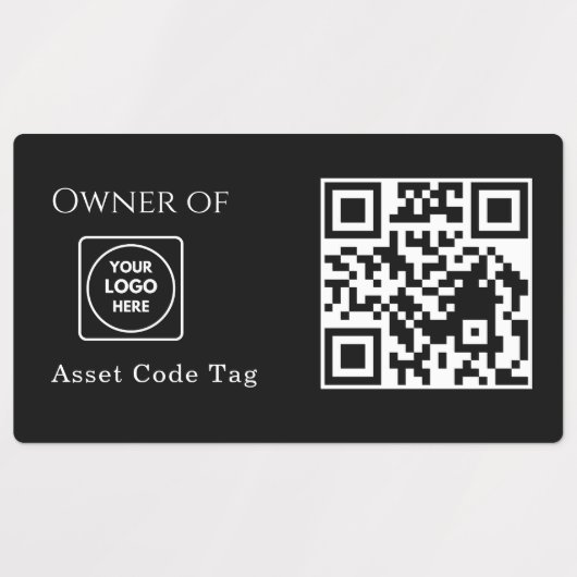 Black Asset QR | Custom Property Business Tracking ラベル (デザイン2)