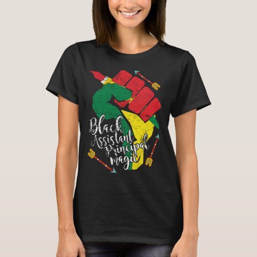 Black Assistant Principal Black History Month Teac Tシャツ (正面)