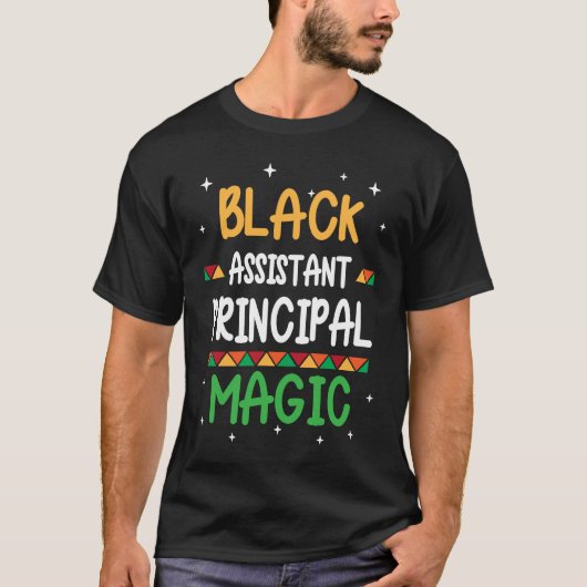 Black Assistant Principal Magic Black history Mont Tシャツ (正面)