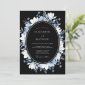 Black Atmospheric Winter Wedding 招待状 (スタンド正面)