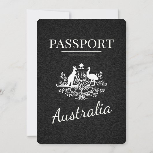 Black Australia Passport 結婚's 招待状 (裏面)