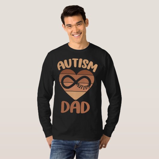 Black Autism Dad Autistic Son Kids Neurodiversity  Tシャツ (正面フル)