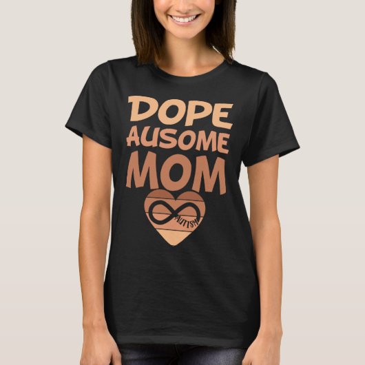 Black Autism Mom Ausome Mom Autistic Infinity Neur Tシャツ (正面)