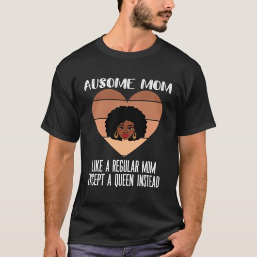 Black Autism Mom Ausome Mom Autistic Queen Strong  Tシャツ (正面)