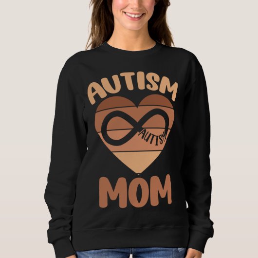 Black Autism Mom Of Autistic Son Kid Neurodiversit スウェットシャツ (正面)