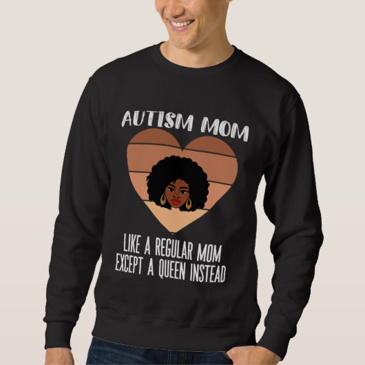 Black Autism Mom Of Autistic Son Kids Afro Neurodi スウェットシャツ (正面)