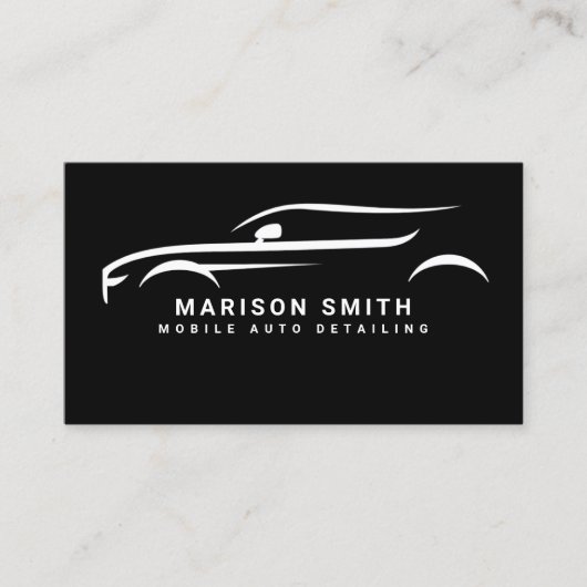 Black Auto Detailing, Auto Repair Logo Black 名刺 (正面)