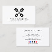 Black Auto Detailing, Auto Repair Logo Black Busin 名刺 (正面/裏面)