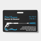 Black Auto Pressure Washing Power Wash CLEANING バッジ (Back)