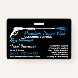 Black Auto Pressure Washing Power Wash CLEANING バッジ