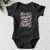 Black Baby Bodysuit with Funny Phrase  ベビーボディスーツ