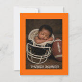 Black Baby Football Player Shower 招待状 (正面)