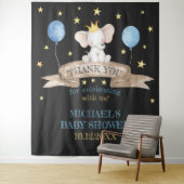 black baby shower stars balloon elephant backdrop タペストリー (インサイチュ)