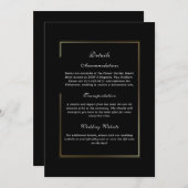 Black Background Gold Frame Detail Enclosure 招待状 (正面/裏面)