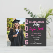 Black Background Year Picture Graduation 招待状 (スタンド正面)