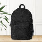 Black Backpack with Celestial Design プリントバックパック