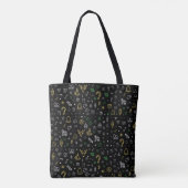 Black bag with Christmas illustration pattern トートバッグ (裏面)