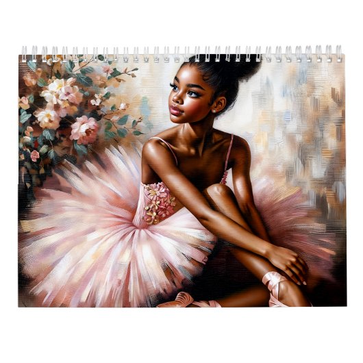 Black Ballerinas Ballet Art Calendar カレンダー (裏面)