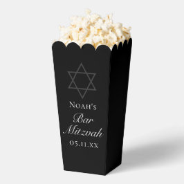 Black Bar Mitzvah Star of David Custom Popcorn フェイバーボックス